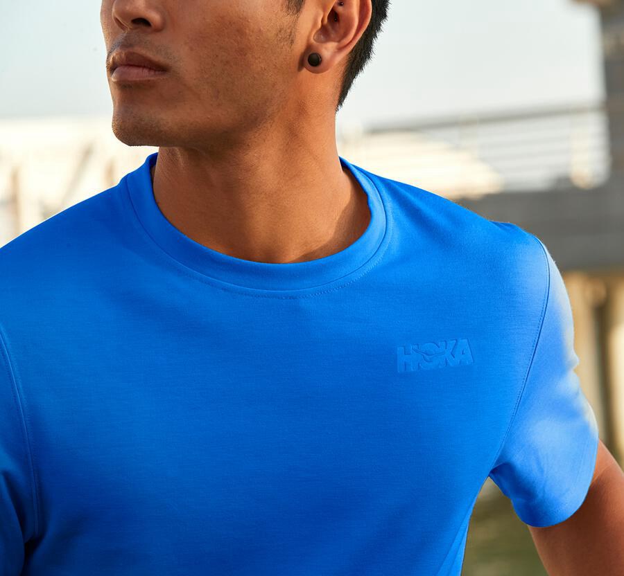 Camisa Hoka One One Hombre - Lifestyle - Azules - HLX894710